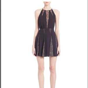 BCBGMAXAZRIA Black Lace Inset Cocktail Dress